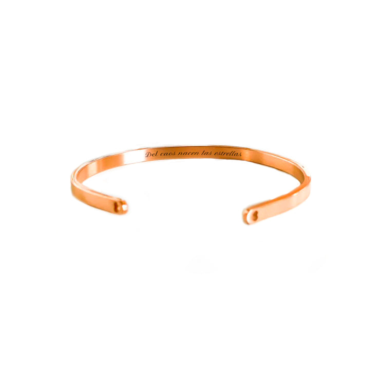 Brazalete rose gold 4mm con texto personalizado