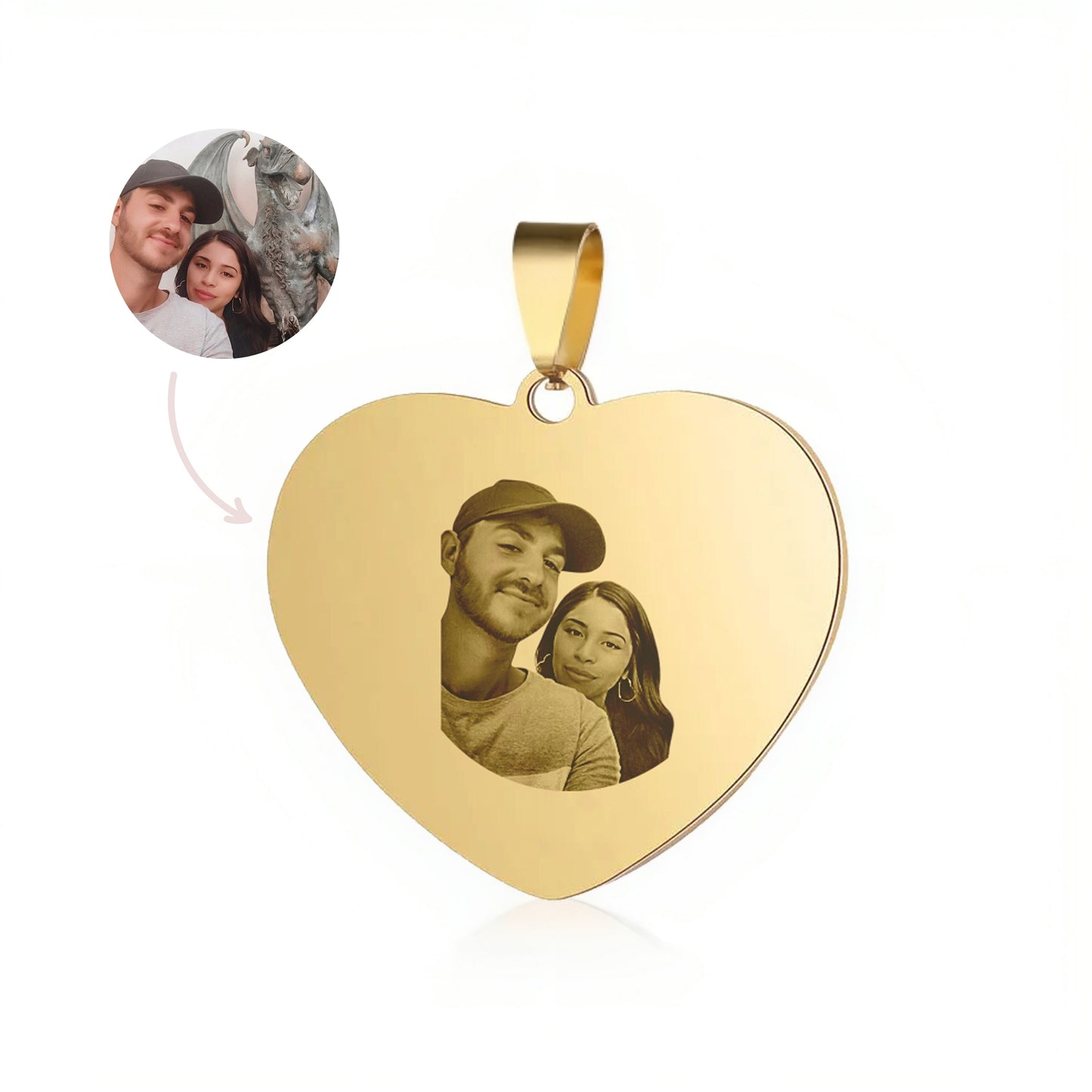 Collar Corazón dorado con foto