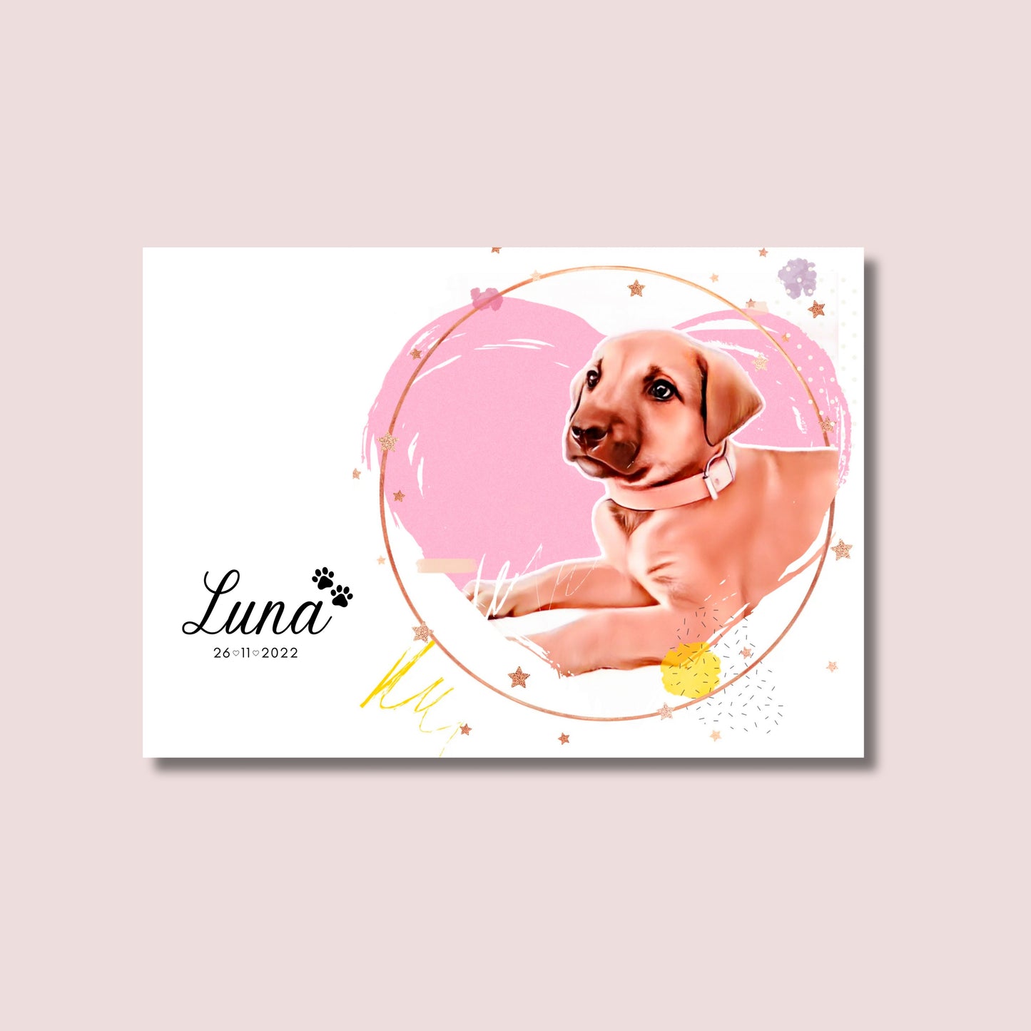 Lámina con ilustración personalizada (Mascotas)