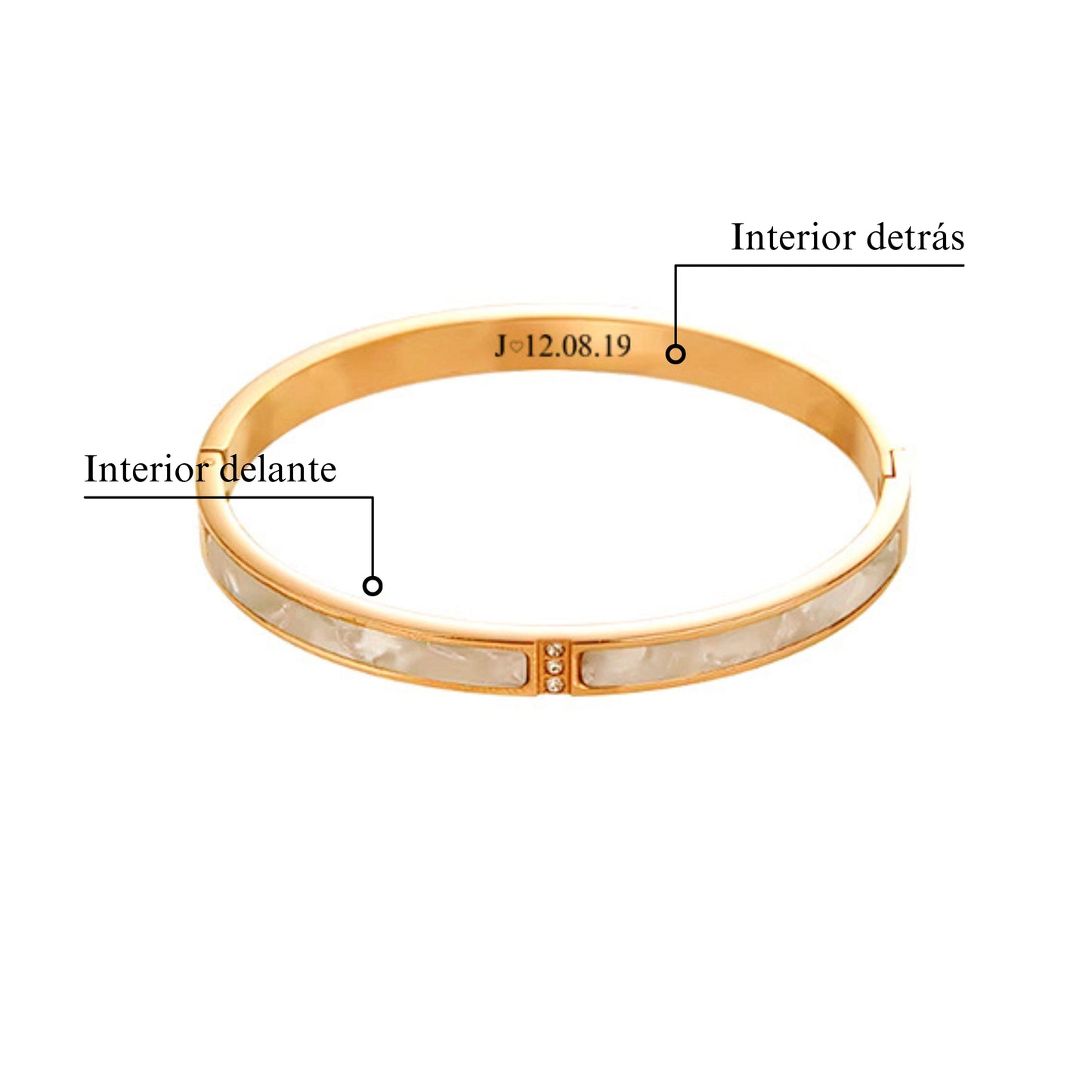 Pulsera Marble dorada con texto personalizado
