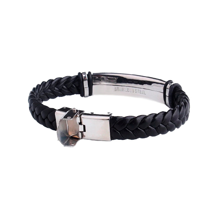 Pulsera hombre polipiel con texto personalizado