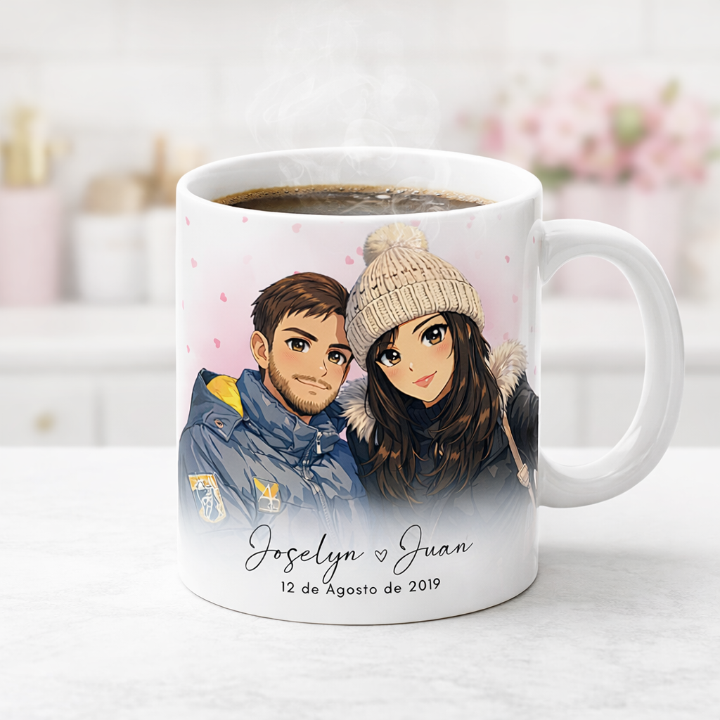 Taza personalizada con foto estilo Anime