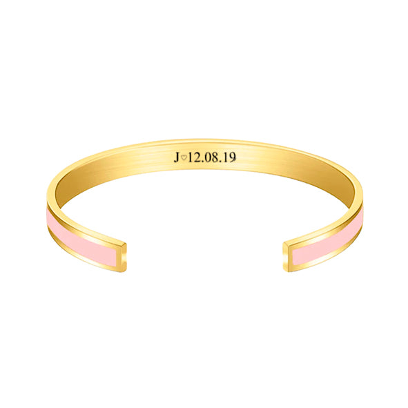 Brazalete rosa con texto personalizado