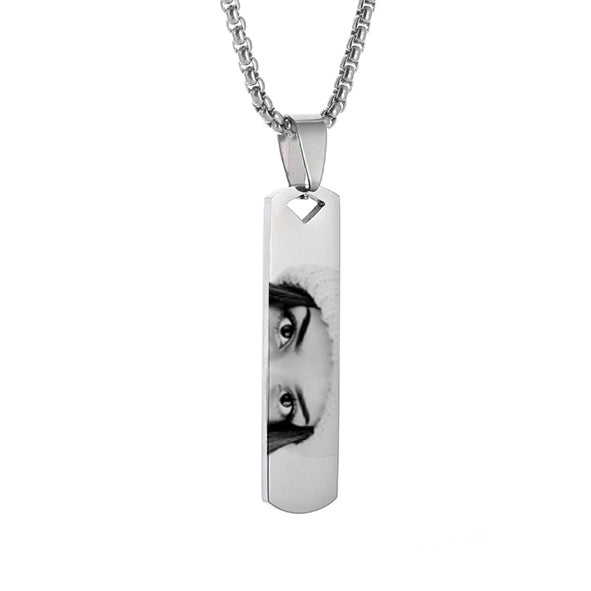 Collar barra plateado con "Mirada"