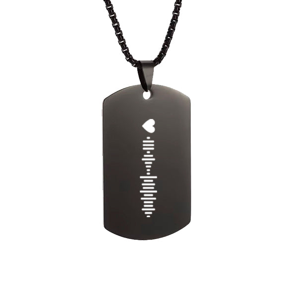 Collar estilo militar negro con código canción (Boda)