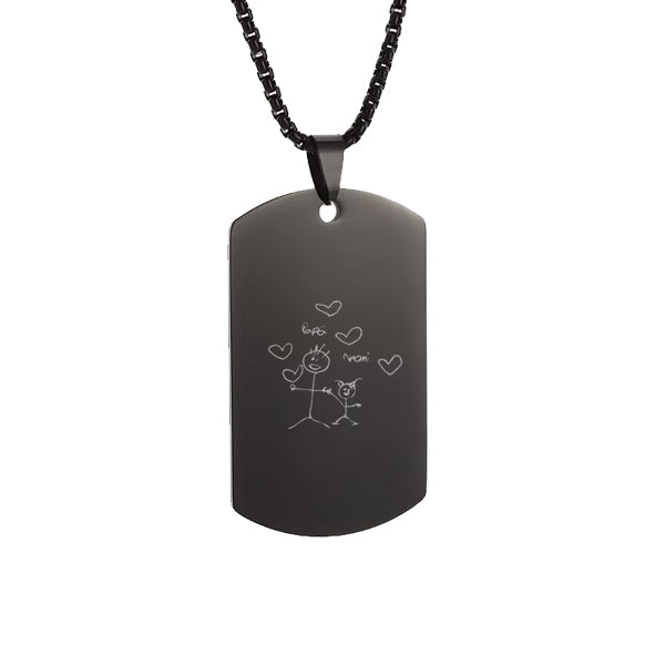 Collar estilo militar negro con dibujo personalizado