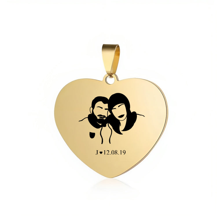 Collar Corazón Dorado silueta