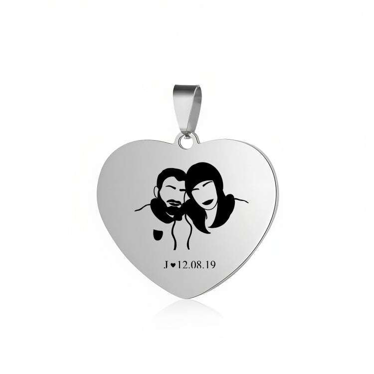 Collar Corazón Plateado silueta