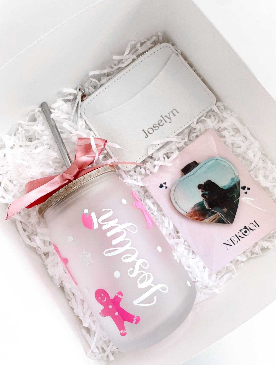 Caja de regalo Vaso pequeño + Tarjetero + Llavero