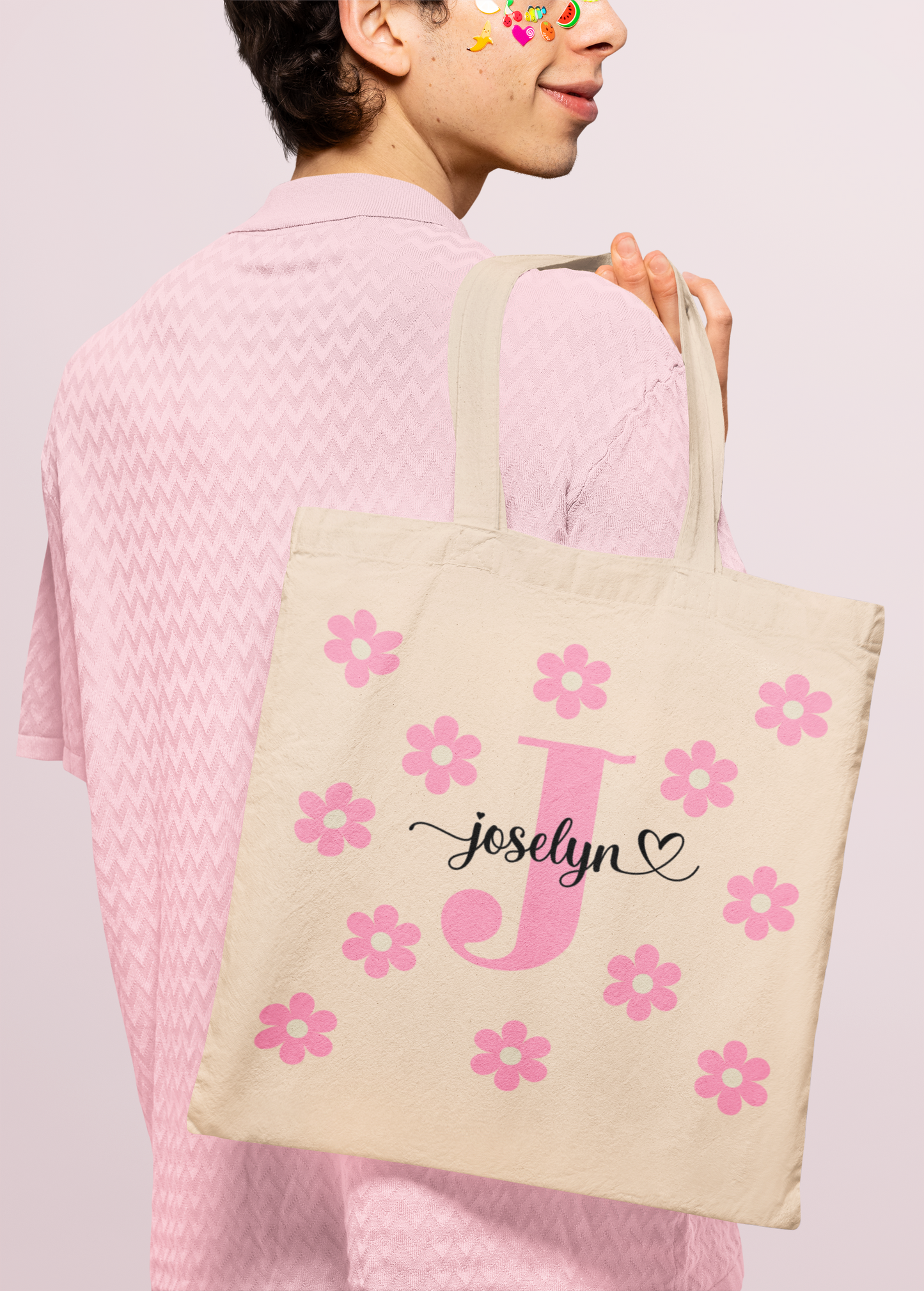 Tote Bag Beige Flores