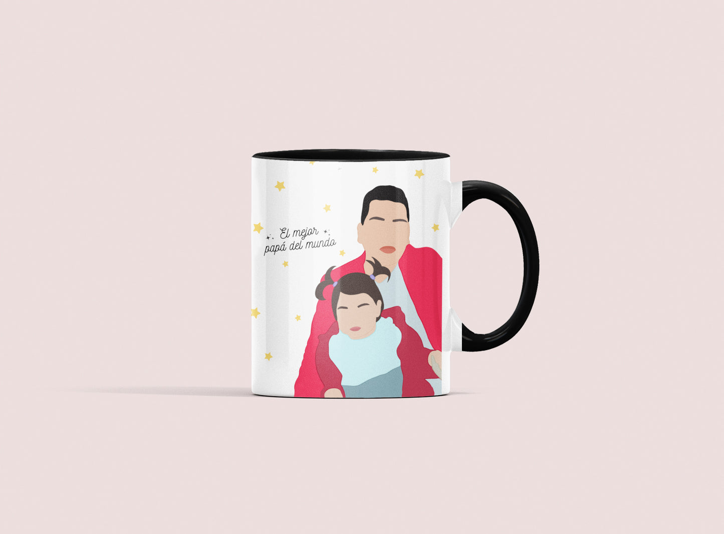 Taza negra con ilustración personalizada