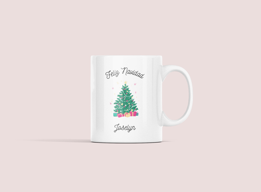 Taza Feliz Navidad con Nombre personalizado