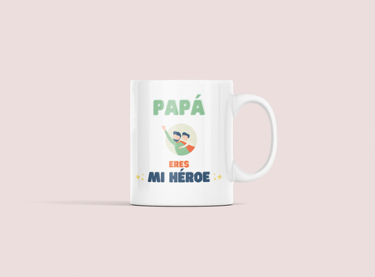 Taza Papá eres mi héroe