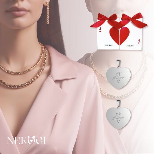 Pack de 2 collares personalizados para parejas (Ella - Ella) - Poker