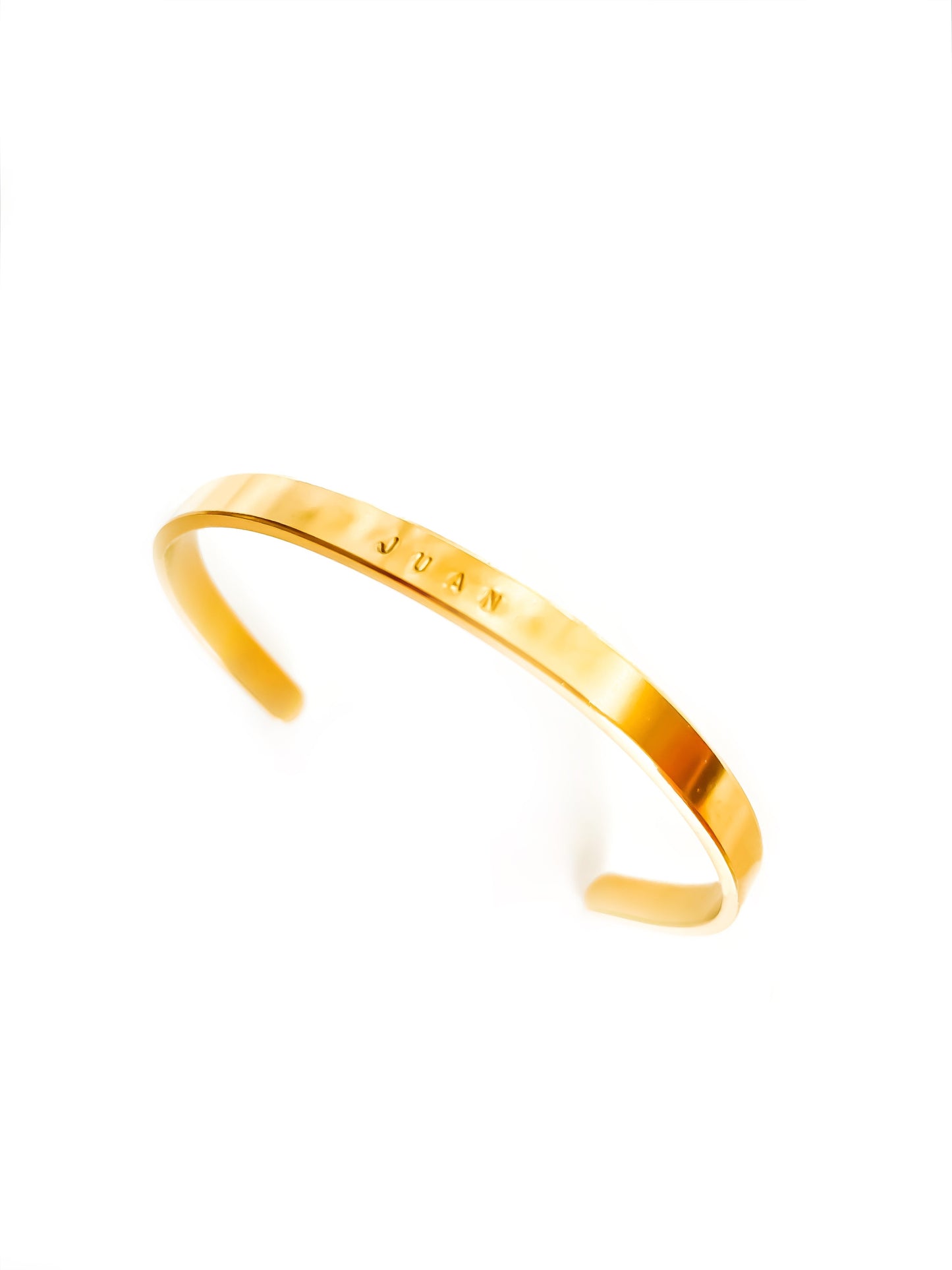 Brazalete dorado 6mm grabado a mano