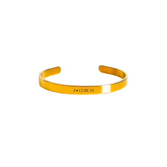 Brazalete dorado 6mm con texto personalizado