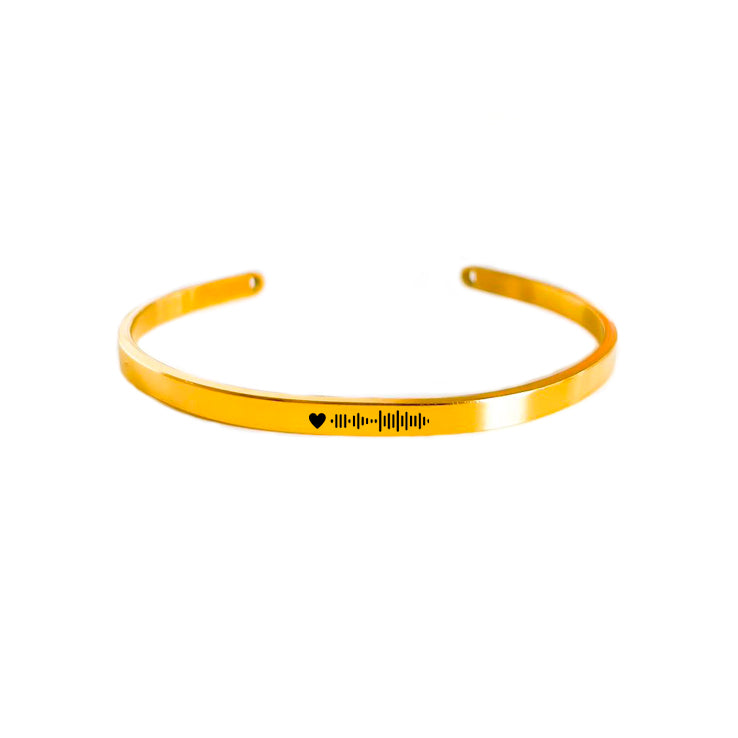 Brazalete dorado 4mm con código canción
