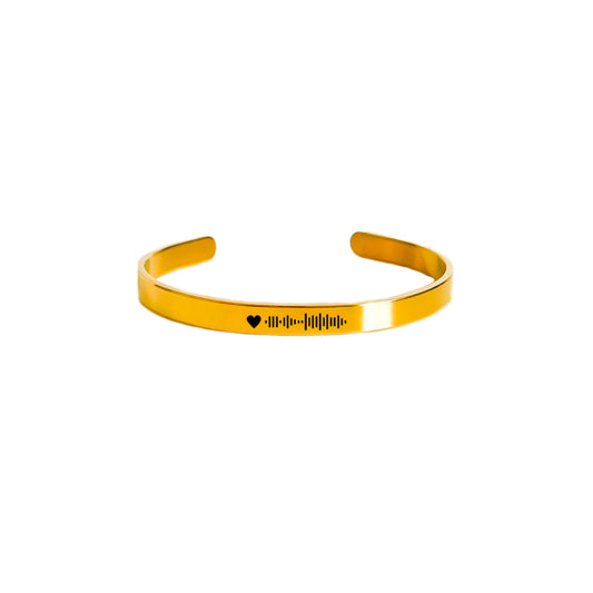 Brazalete dorado 6mm con código canción