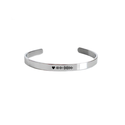 Brazalete plateado 6mm con código canción