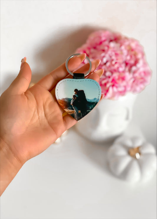 Llavero corazón con foto personalizado