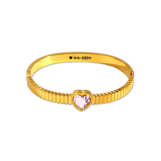 Pulsera circonita corazón con código canción