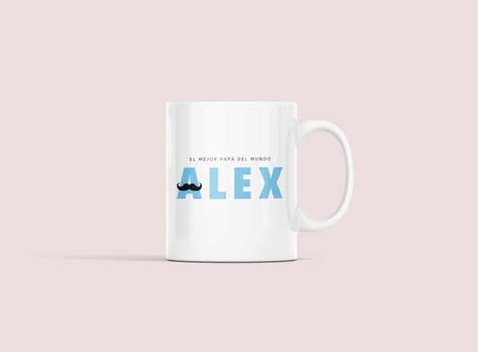 Taza El mejor papá del mundo con nombre