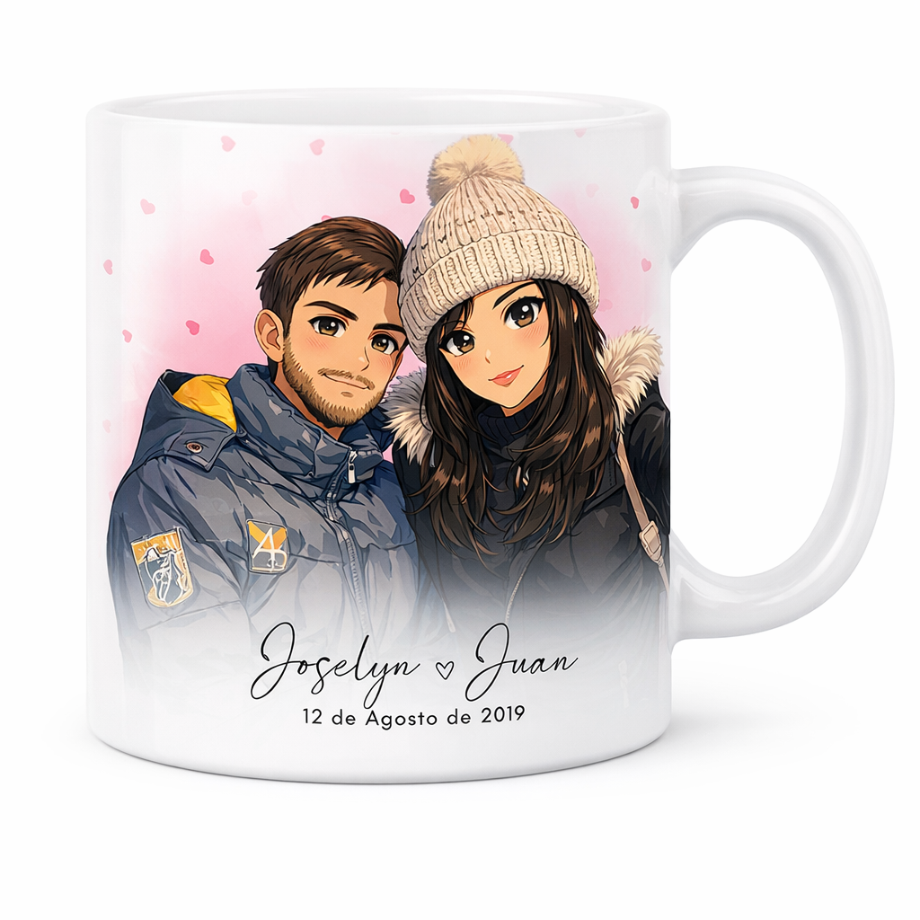 Taza personalizada con foto estilo Anime