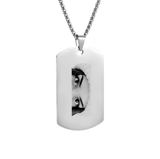 Collar estilo militar plateado "Mirada" (Boda)