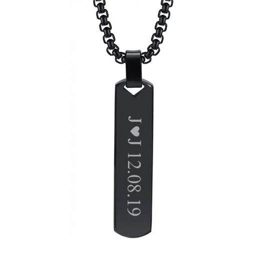 Collar barra negro con texto personalizado