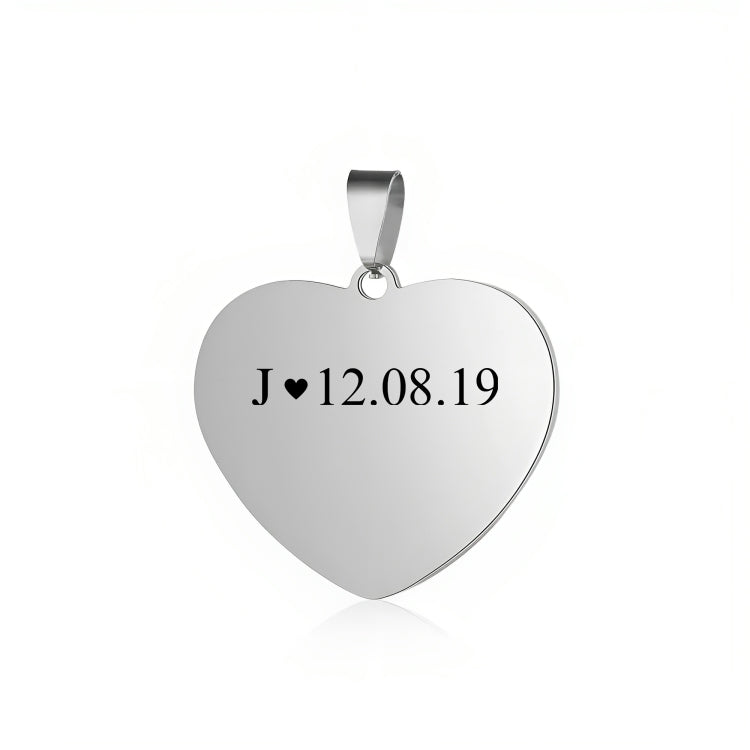 Collar Corazón plateado con texto personalizado