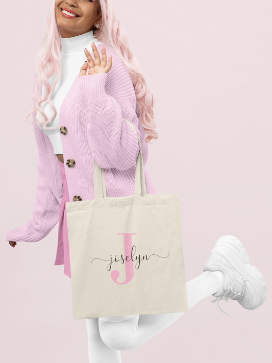 Tote Bag Beige Inicial + Nombre