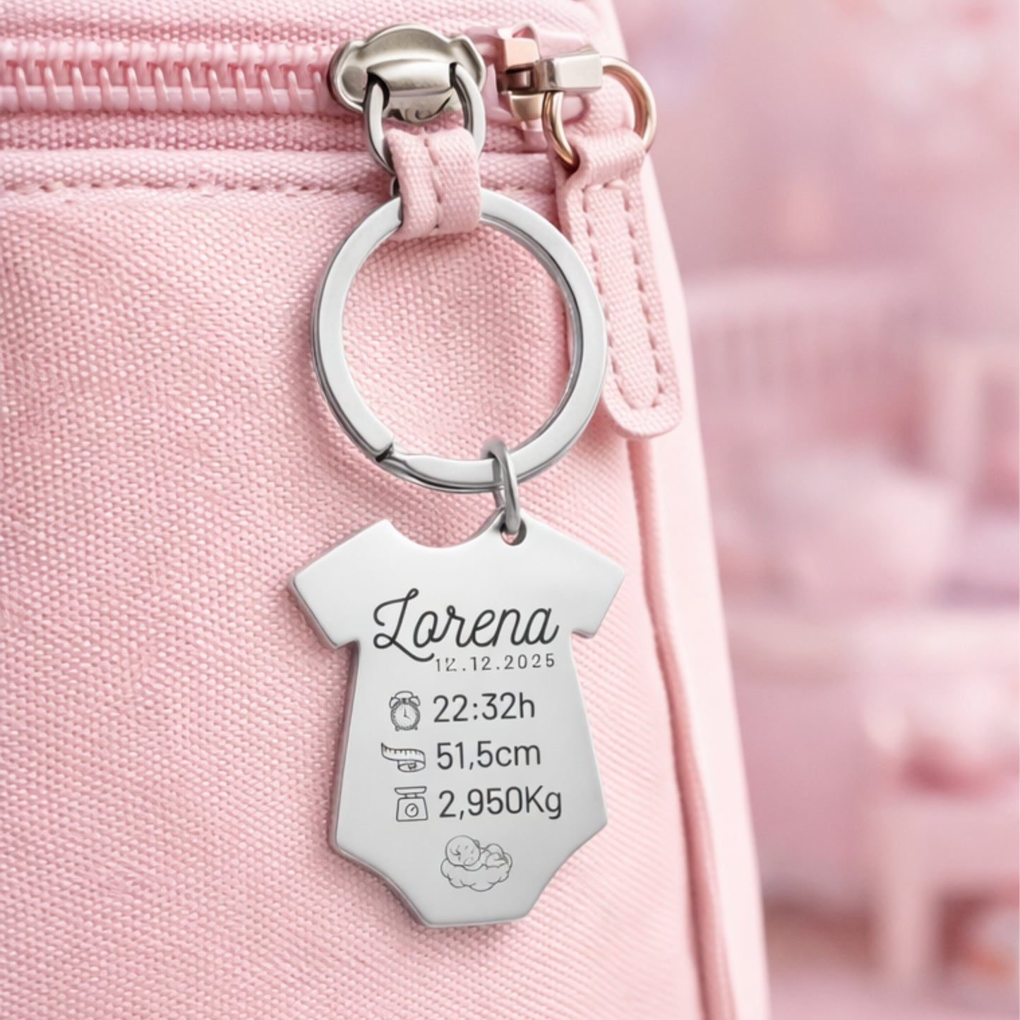 Llavero bebé plateado