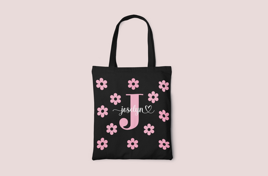 Tote Bag Negra Flores