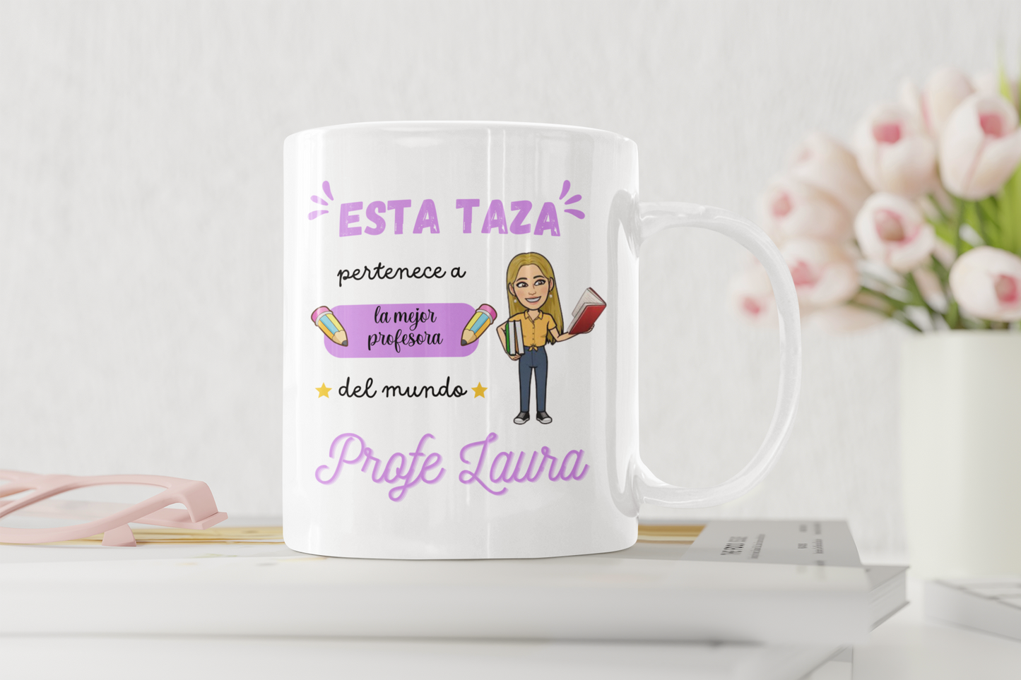 Taza Profesora/Maestra con avatar personalizado