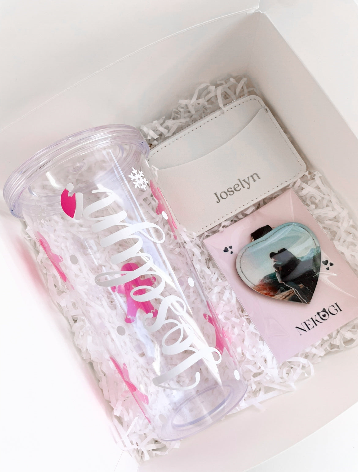 Caja de regalo Vaso grande + Tarjetero + Llavero