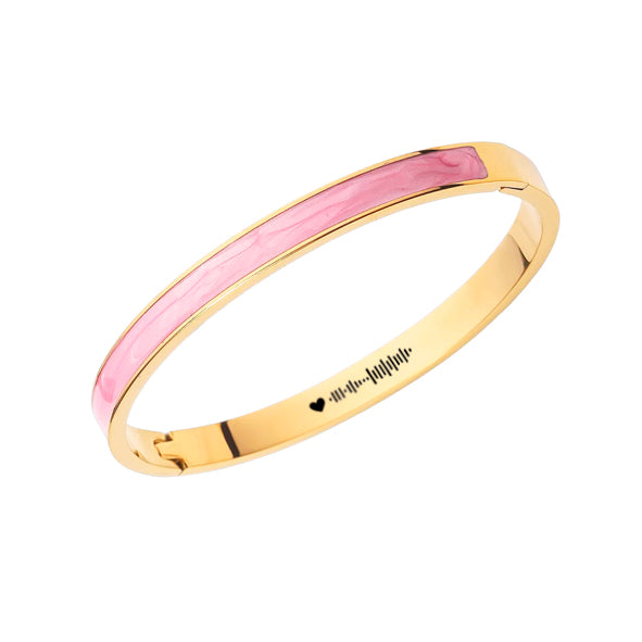 Pulsera mármol rosa dorada con código de canción