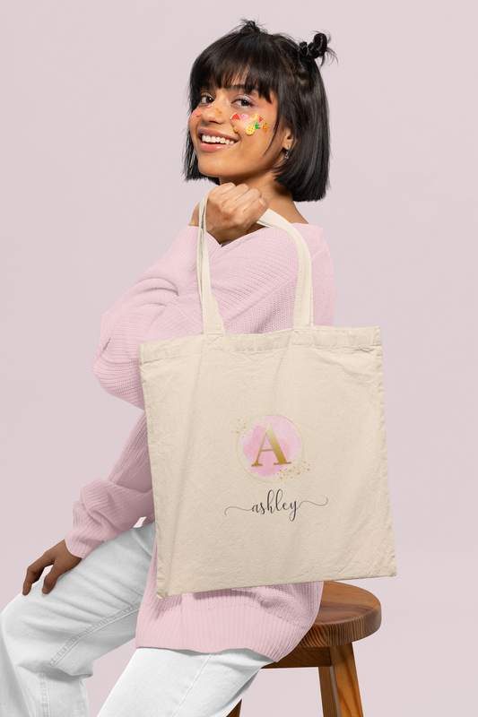 Tote Bag Beige Lady Pink